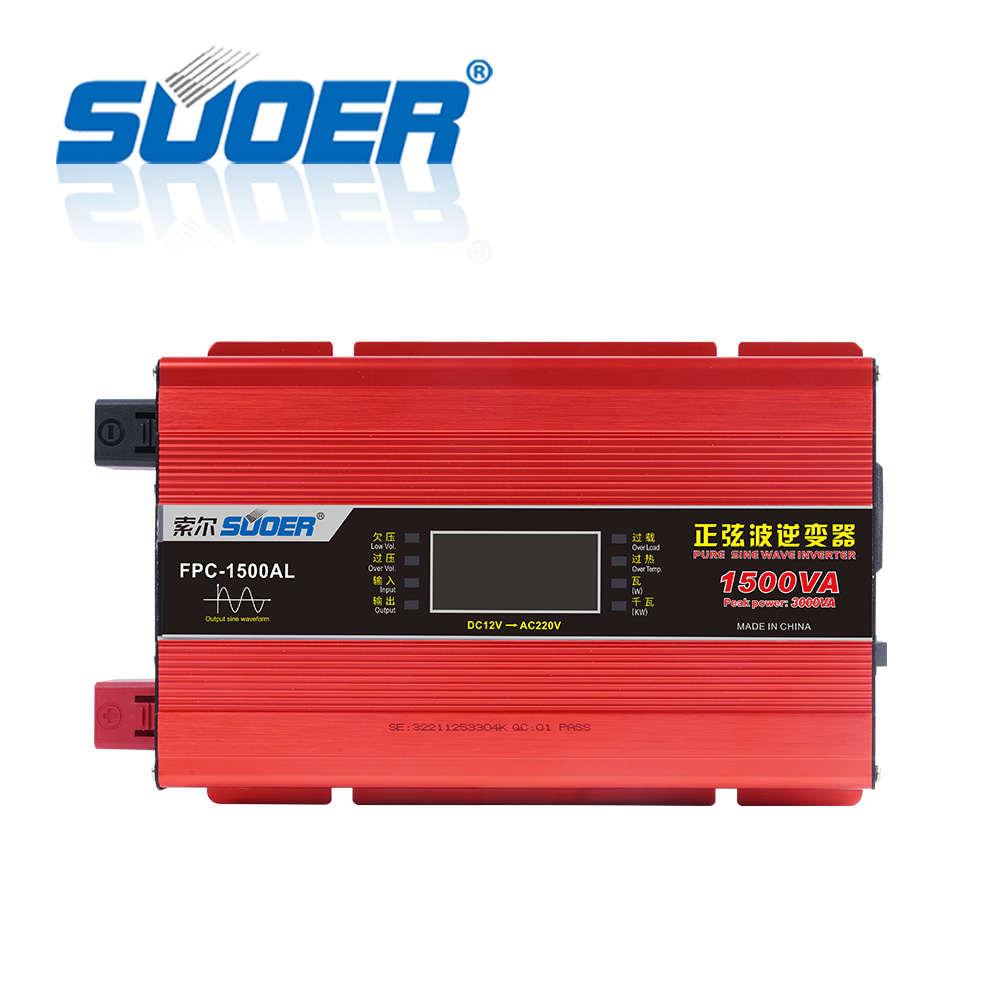 Suoer inverter charger 12 v to 220 v pure sine wave 1500w off-grid inverter for home appliance